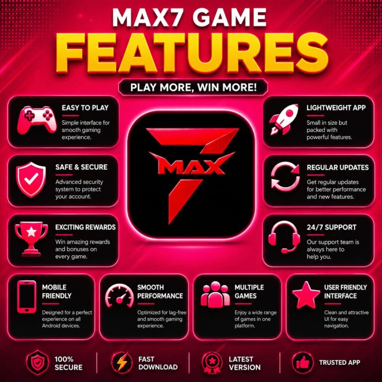 MAX7 Game features and gaming options