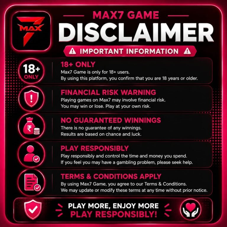 MAX7 APP disclaimer and user safety information